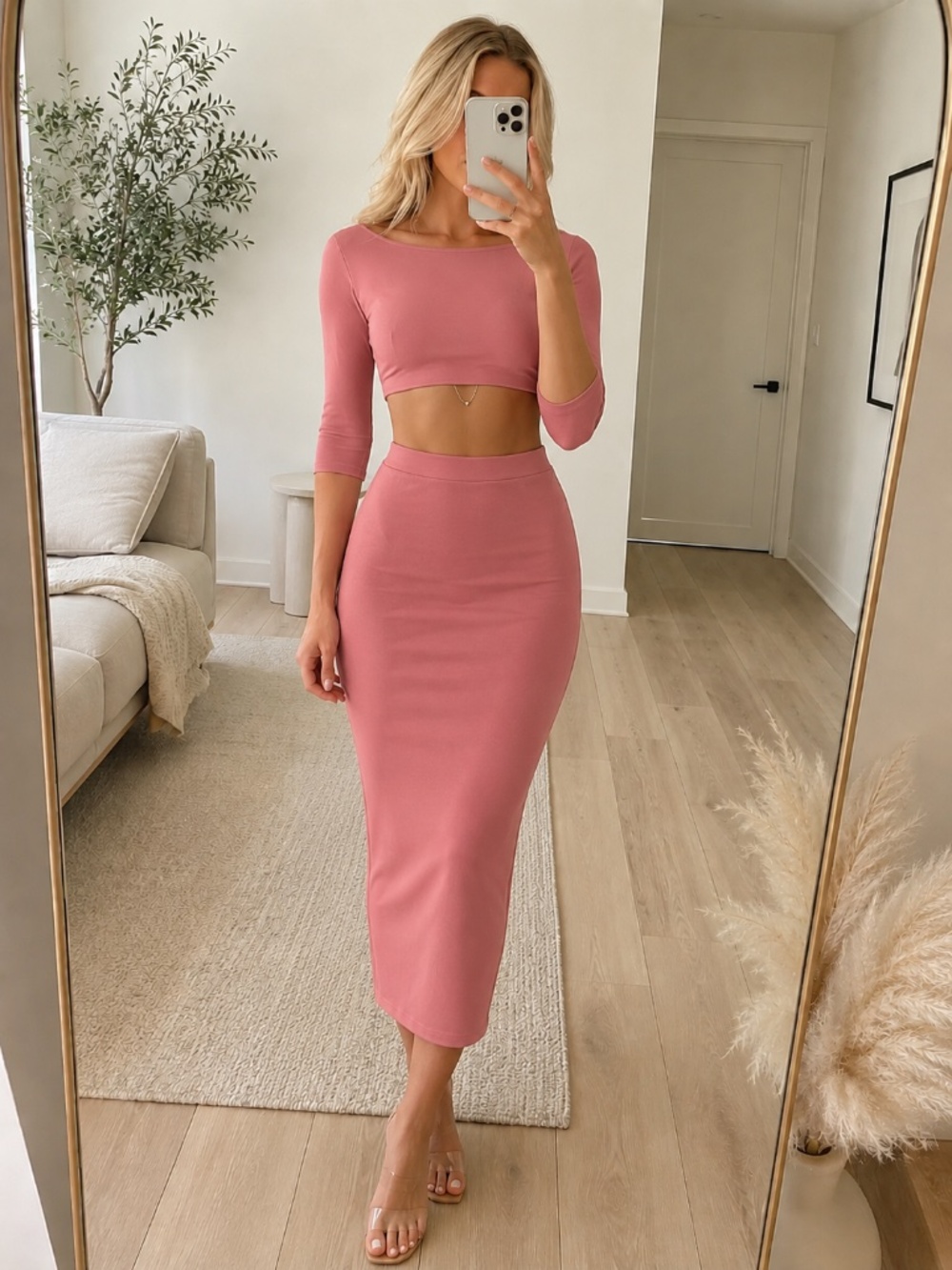 NWT Mauve Fitted Two Piece Set Large